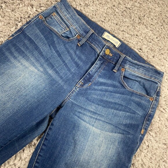 Madewell Jeans Women's Size 29 Slim Skinny Dark Wash Denim Crop Ankle Zipper - Picture 1 of 12